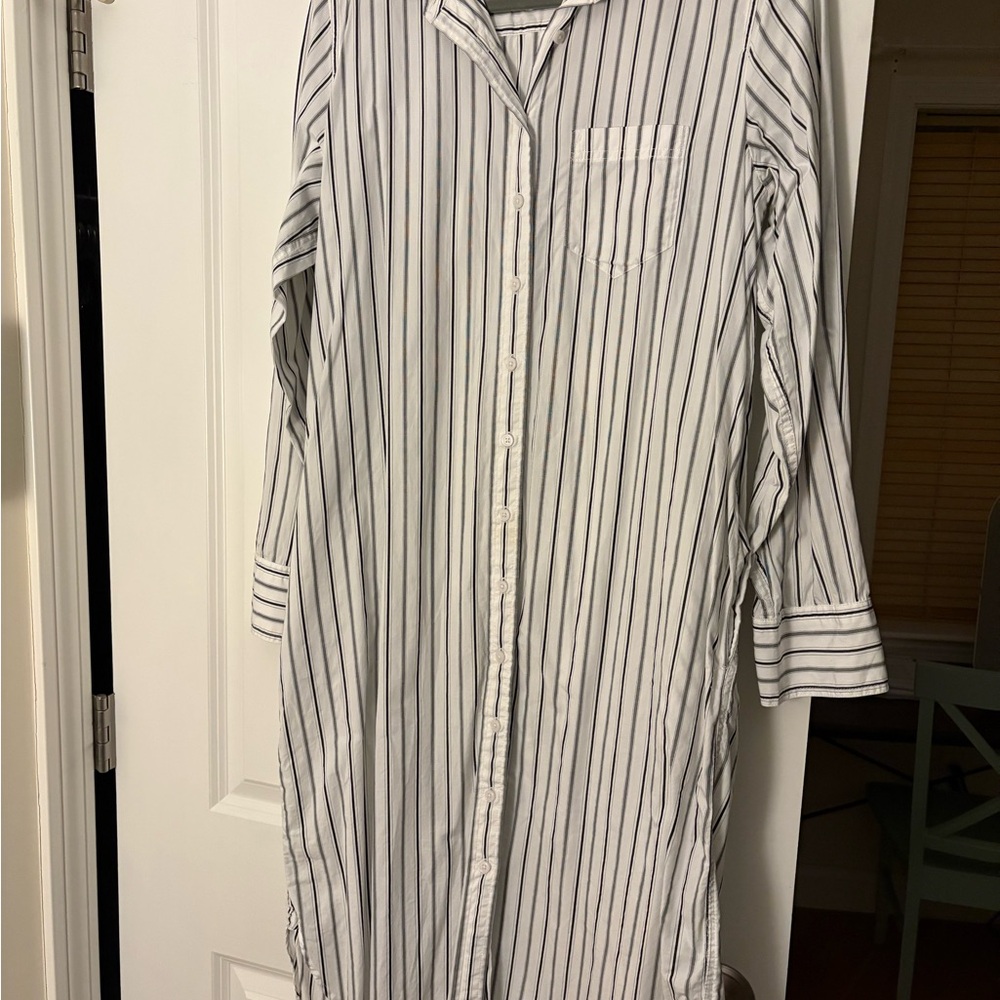 J. Crew Striped High Low Dress - Black and White